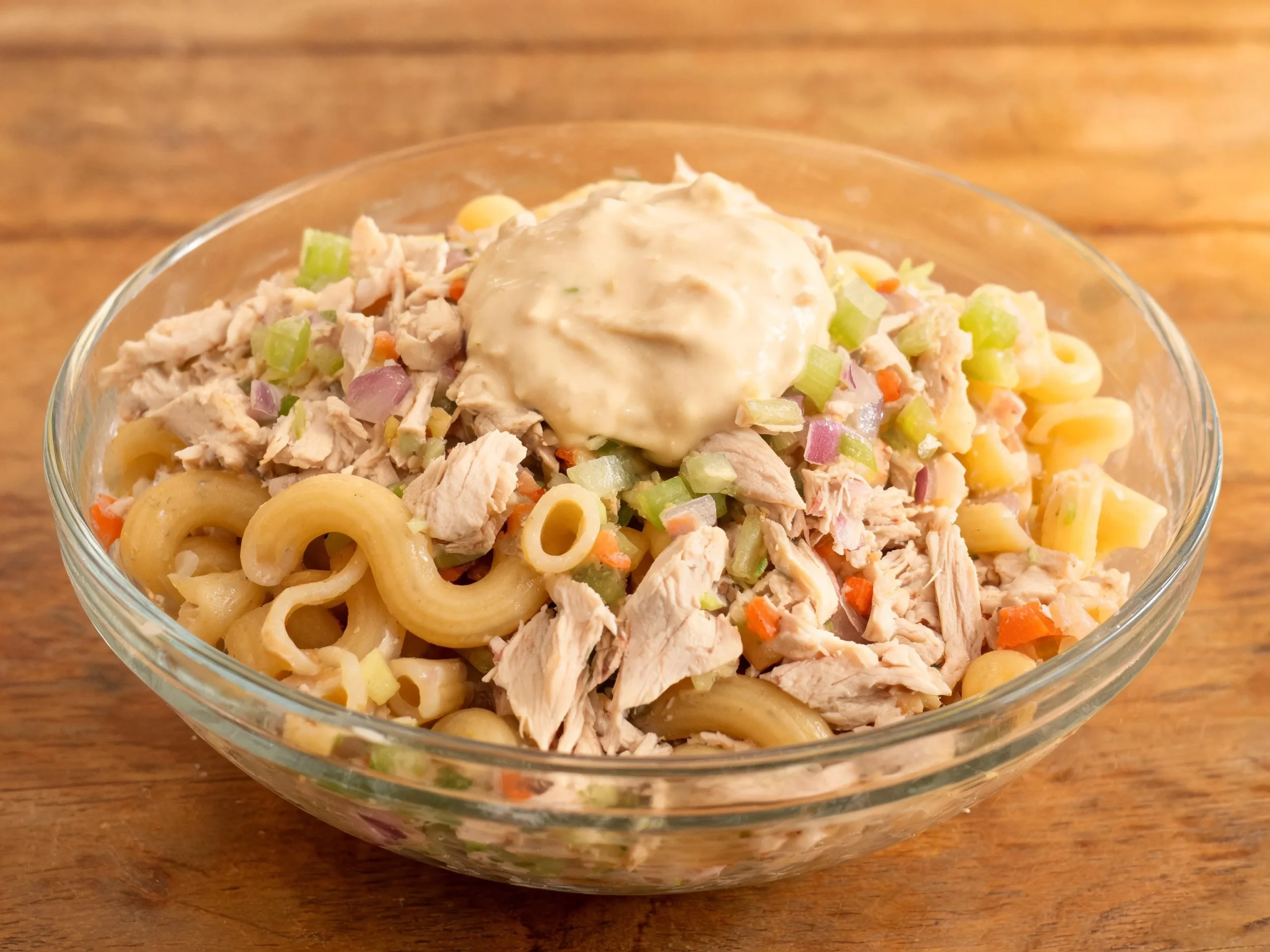 Chicken Pasta Salad with Creamy Mayo Dressing