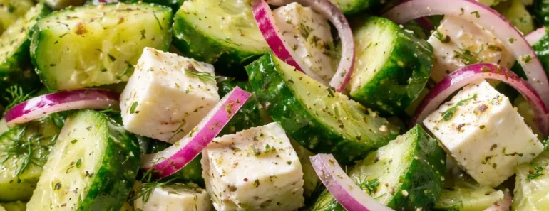 Cucumber Feta Salad with Lemon Greek Vinaigrette