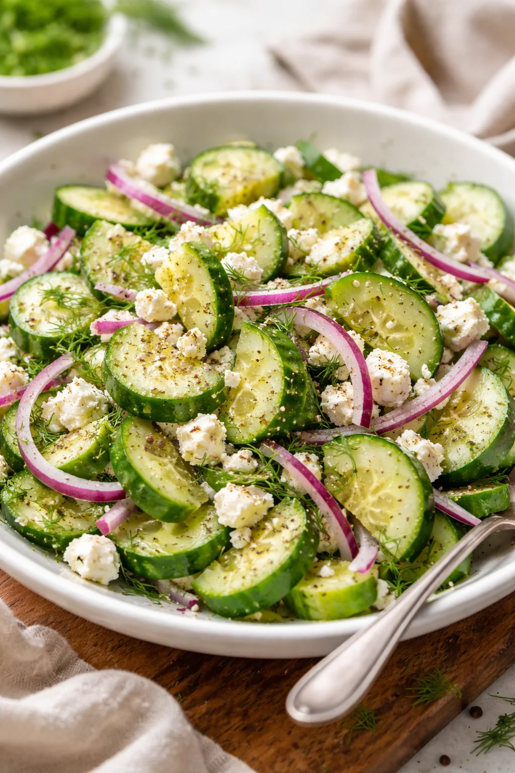 Cucumber Feta Salad with Lemon Greek Vinaigrette