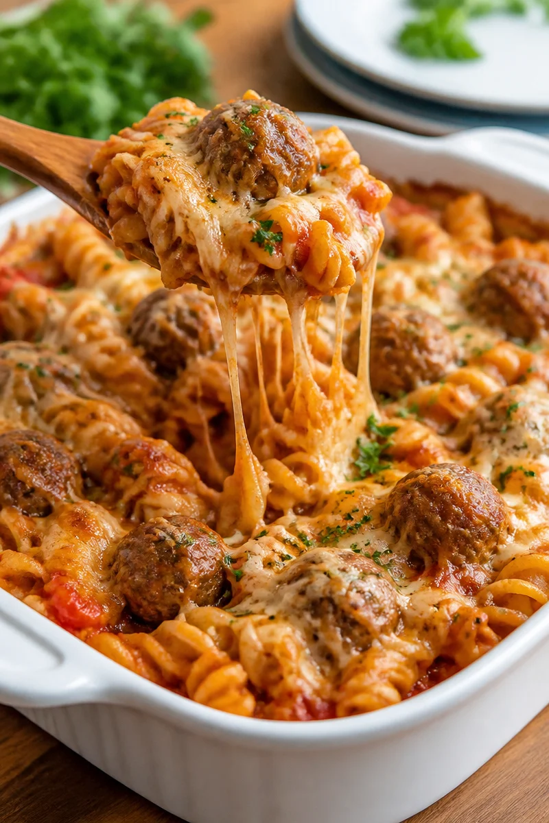 Dump and Bake Meatball Casserole