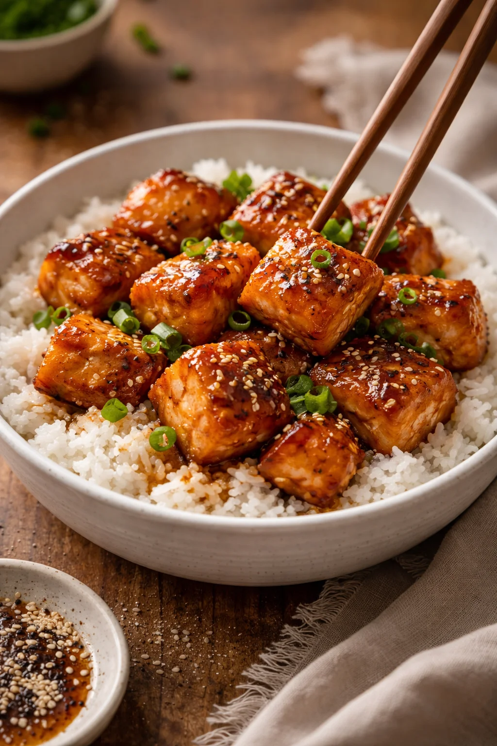 Honey Glazed Salmon Bites