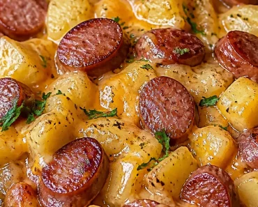 Kielbasa Sausage Cheesy Potato Casserole