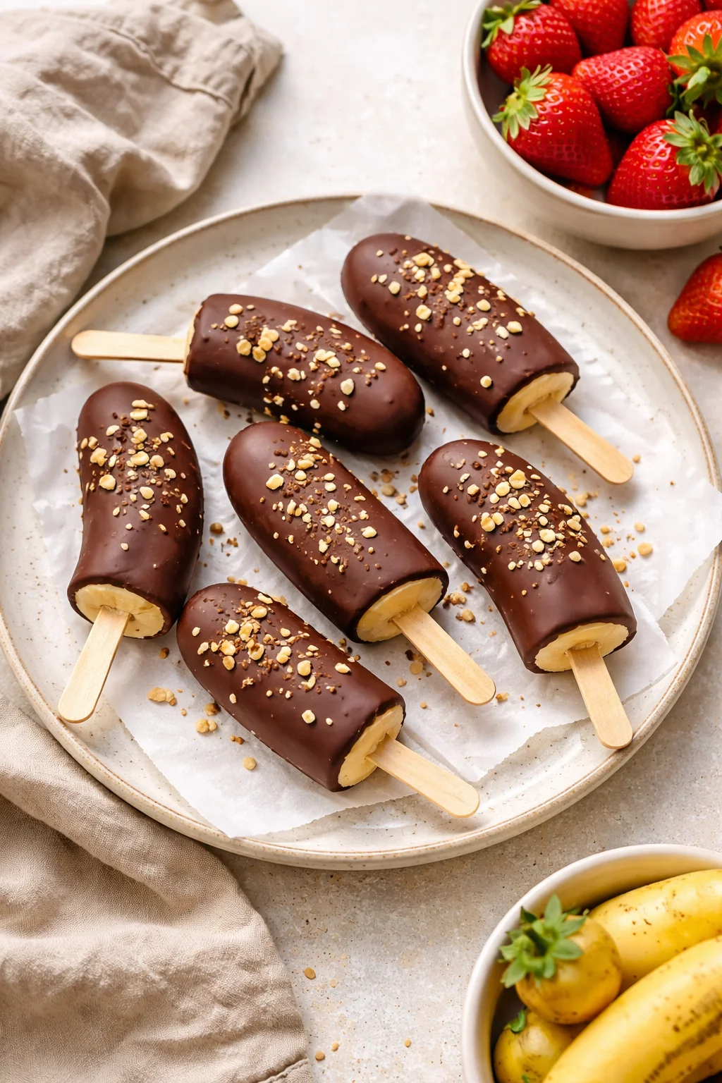 3 Ingredient Healthy Banana Popsicles