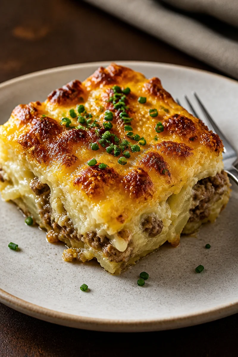 Beef Sausage, Egg, and Cream Cheese Casserole