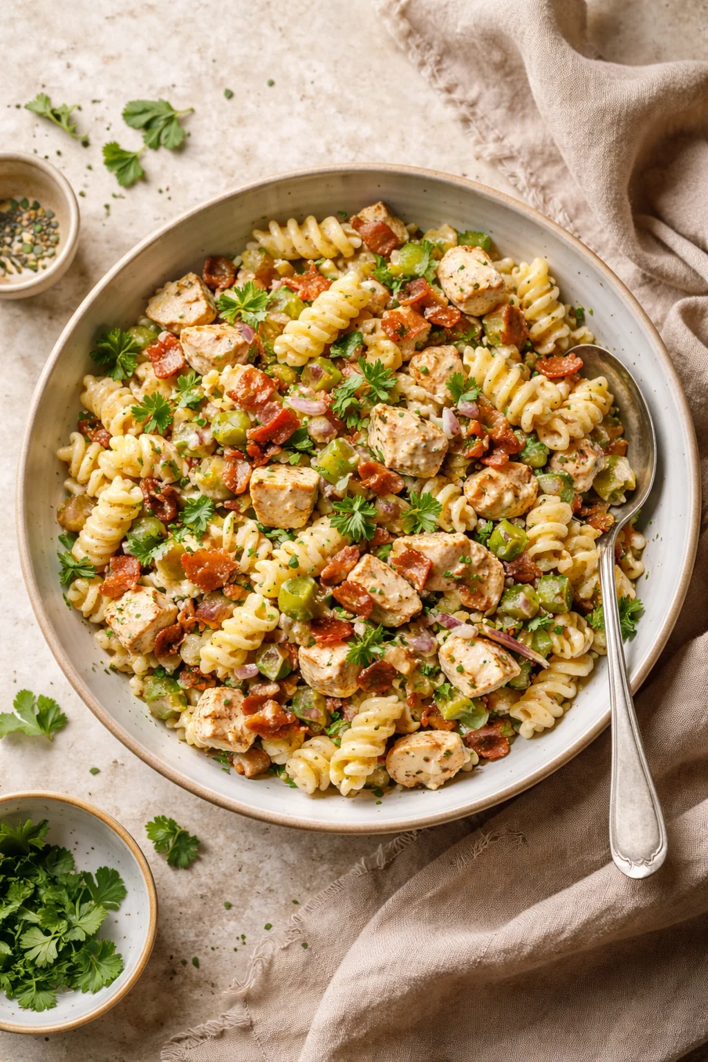 Chicken Bacon Ranch Pasta Salad