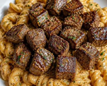 Creamy Garlic Butter Steak Bites with Spicy Cajun Alfredo Twisted Pasta Creamy Garlic Butter Steak Bites with Spicy Cajun Alfredo Twisted Pasta