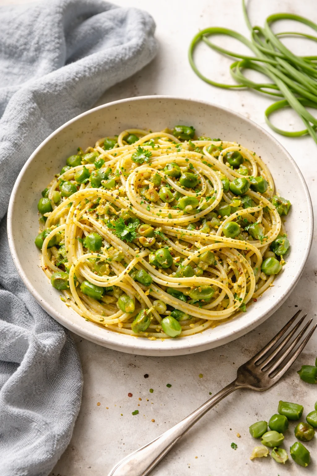 Garlic Scape Pasta (Vegan)