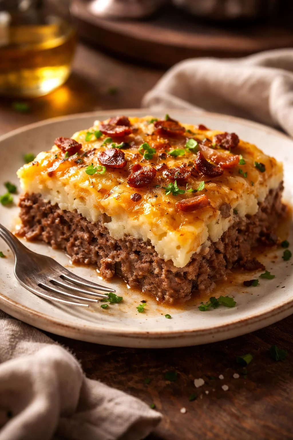 Meatloaf with Mashed Potatoes and Cheese Recipe