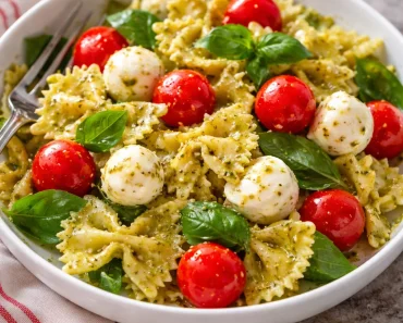 Pesto Caprese Pasta Salad