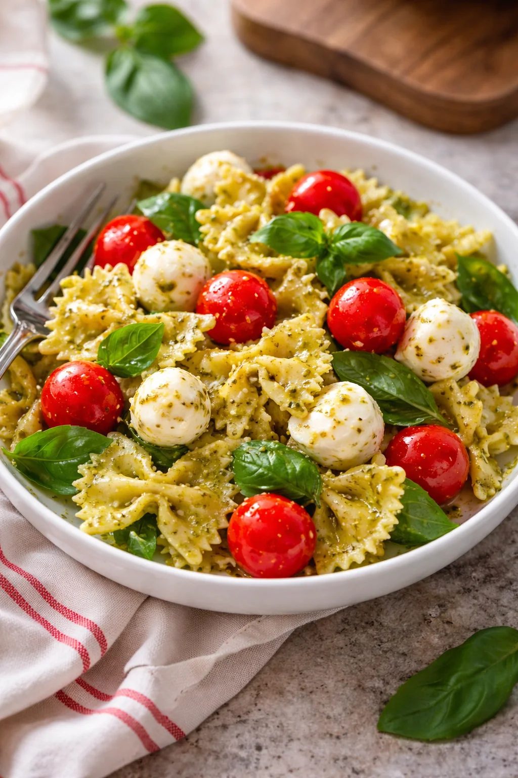Pesto Caprese Pasta Salad