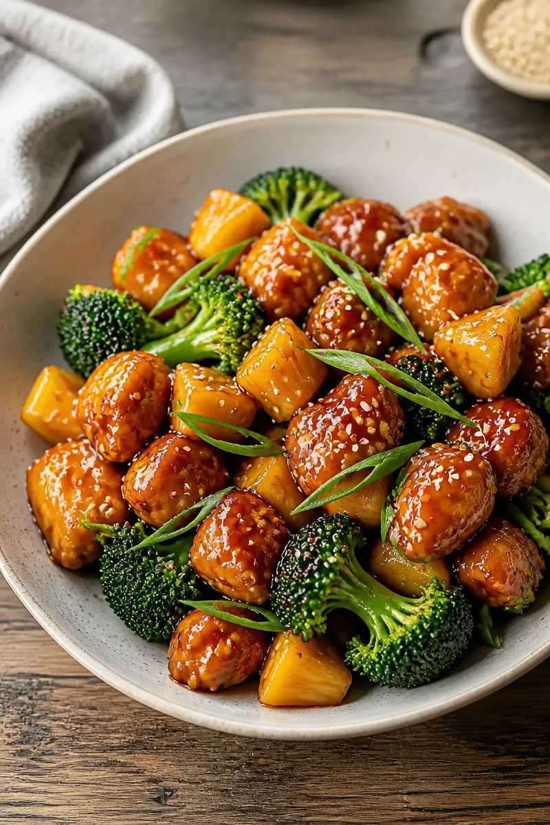 Sweet Sheet Pan Pineapple Chicken and Broccoli - thegirlskitchen