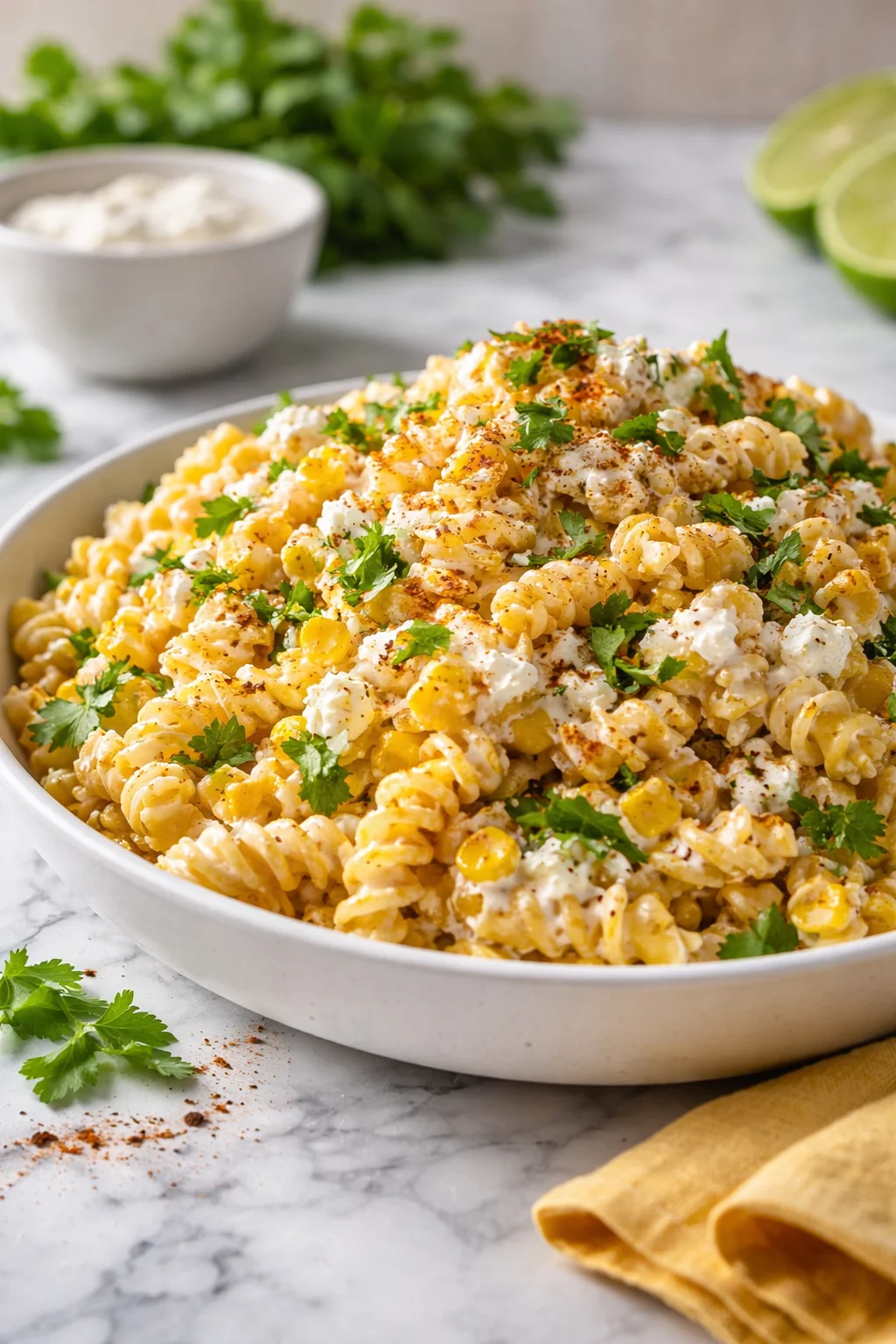 Tasty Elote Pasta Salad with Greek Yogurt - moanaskitchen