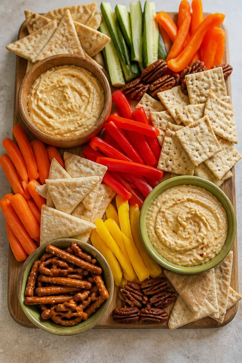 Veggie and Hummus Snack Board