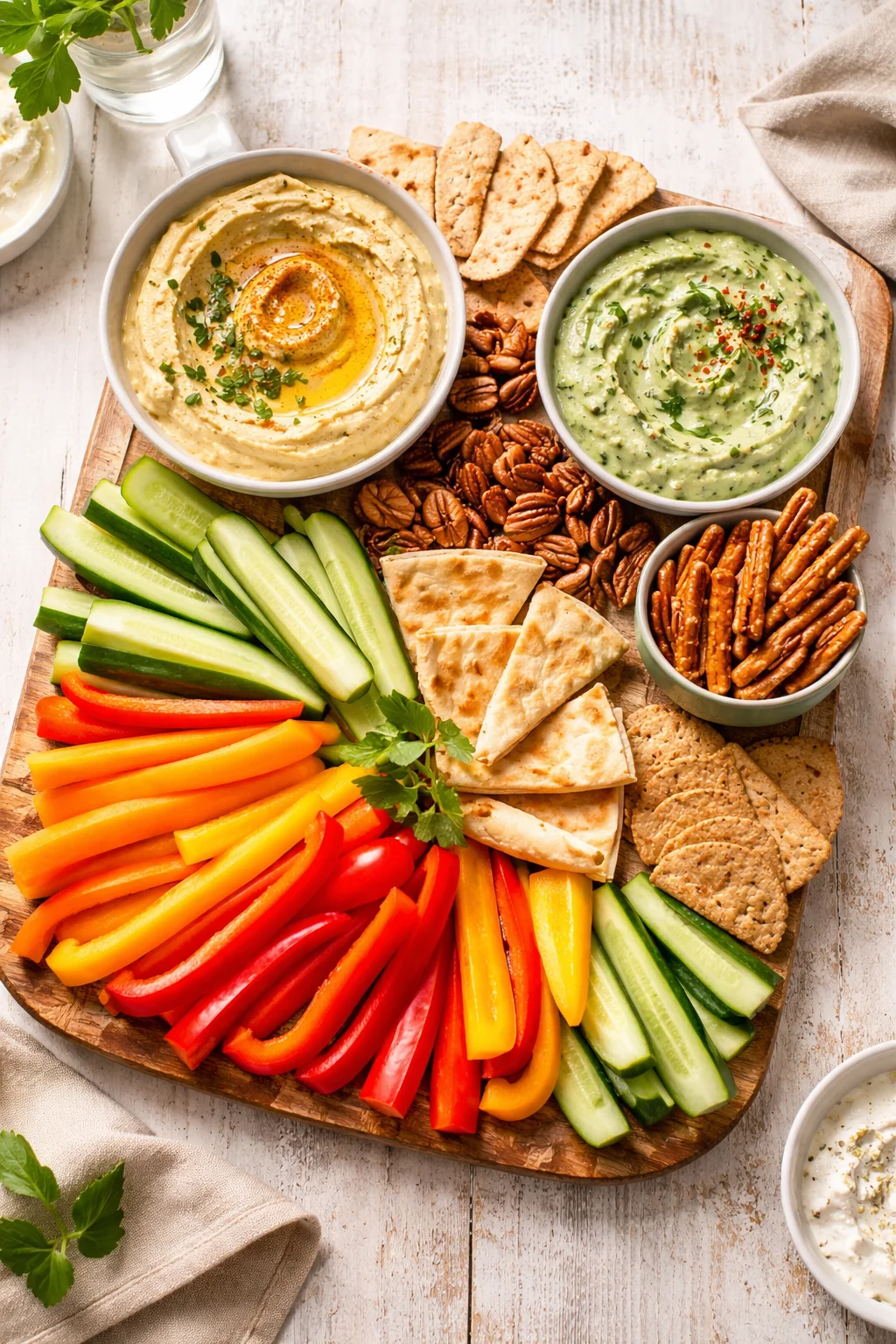 Veggie and Hummus Snack Board