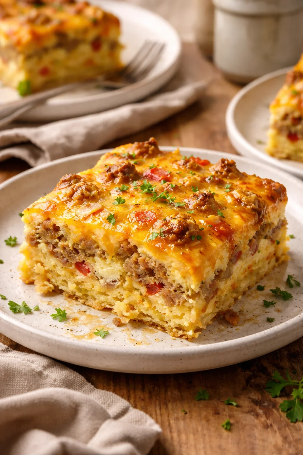 Cheesy Sausage Hash Brown Breakfast Casserole