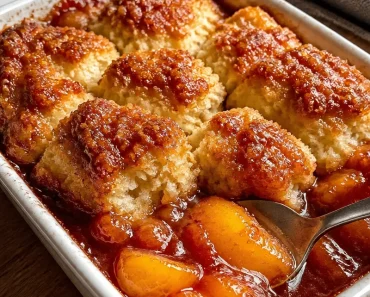 Easy Fresh Peach Cobbler Recipe with Brown Sugar Biscuit Topping
