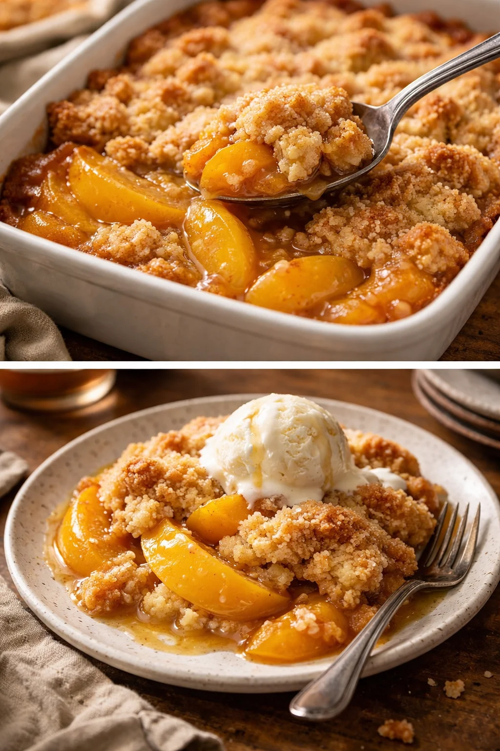 Easy Peach Cobbler with Canned Peaches