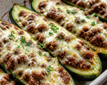 Ground Beef Zucchini Boats