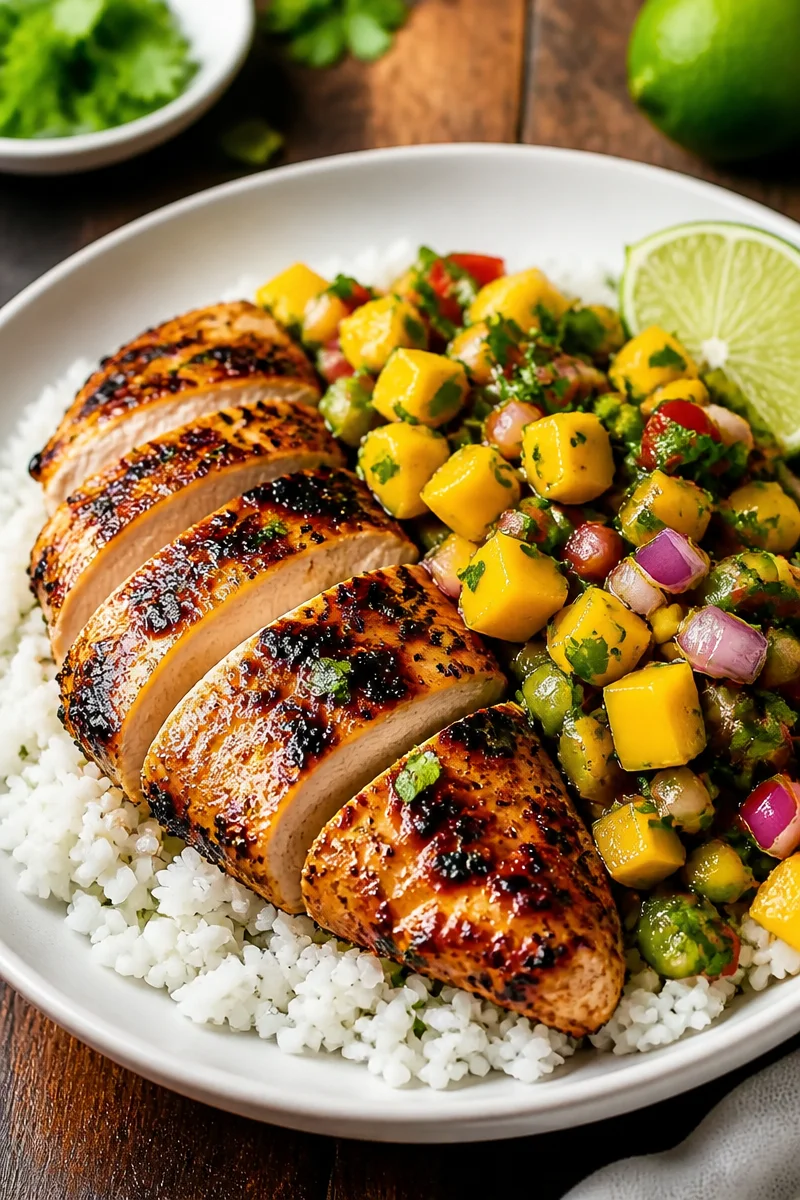 Honey Lime Chicken with Mango Salsa