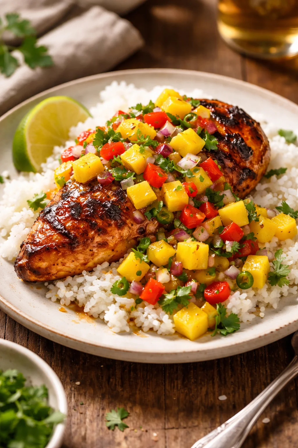 Honey Lime Chicken with Mango Salsa