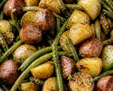 One Pan Sausage, Green Beans, and Potatoes