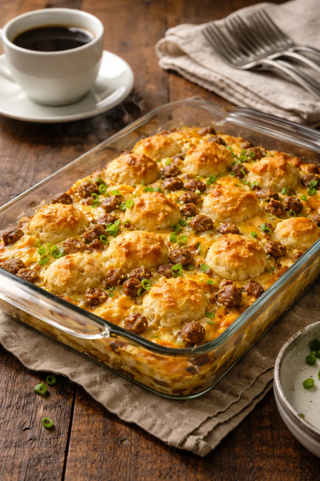 Sausage, Egg and Biscuits Casserole