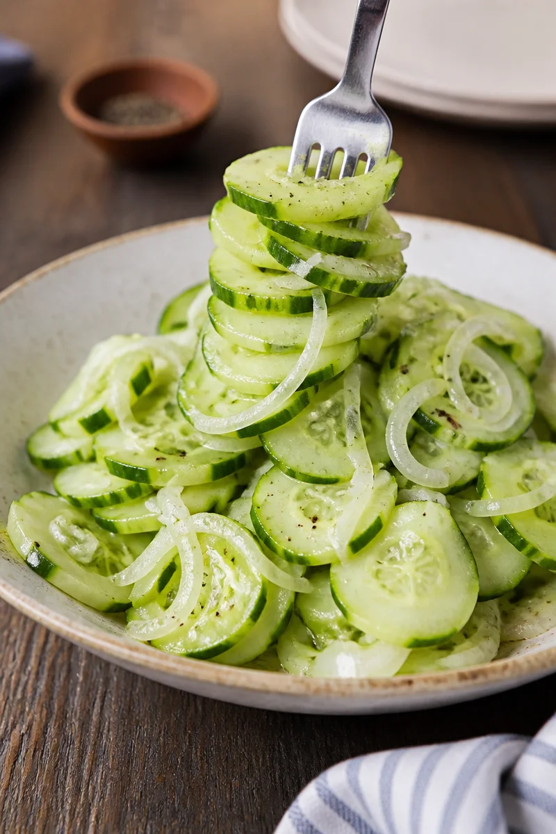 Simple Cucumber and Onion Salad | Recipe for Cucumbers and Onions, Cucumbers and Onions in Vinegar, Southern Cucumber Salad