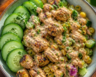 Street Corn Creamy Cucumber Chicken Salad