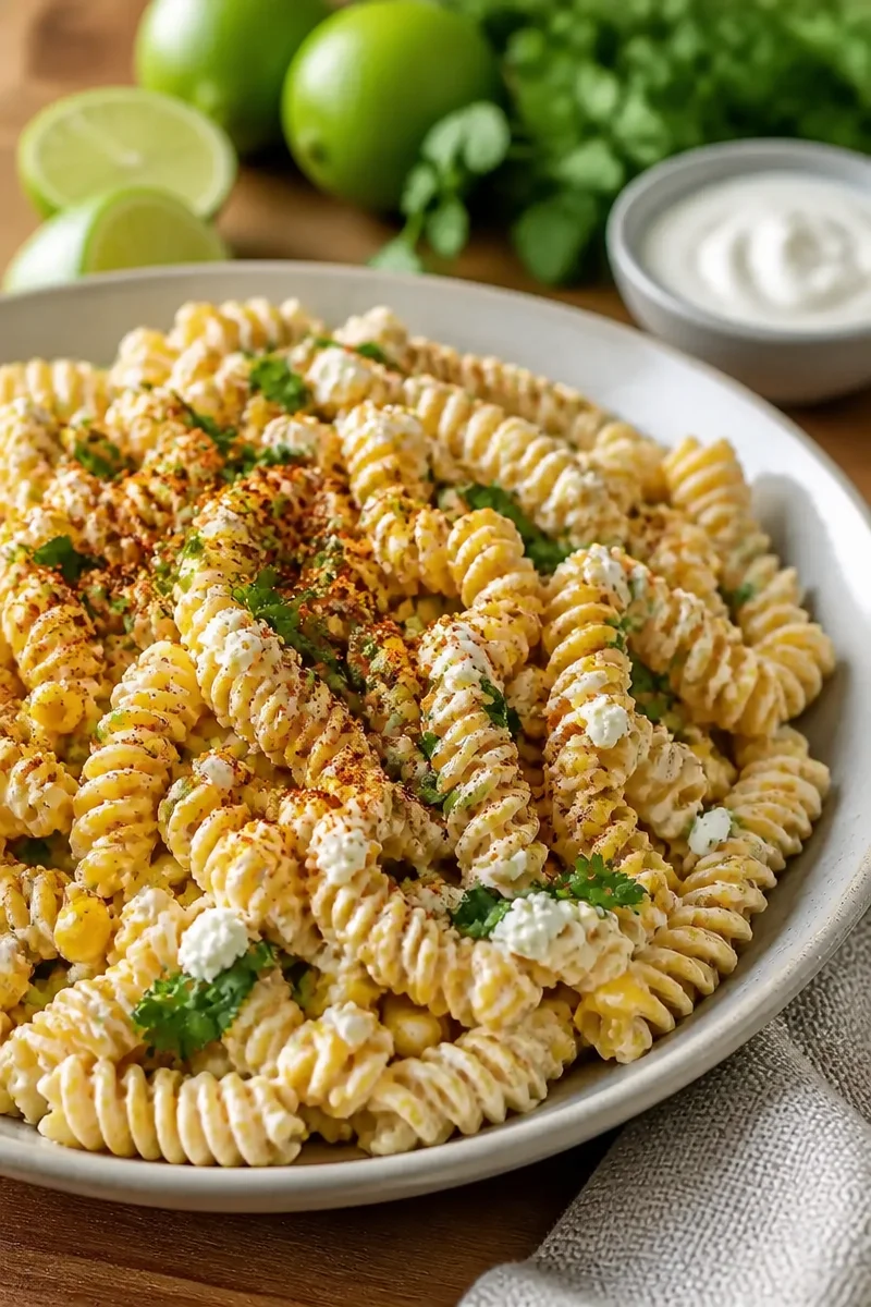 Tasty Elote Pasta Salad with Greek Yogurt - moanaskitchen