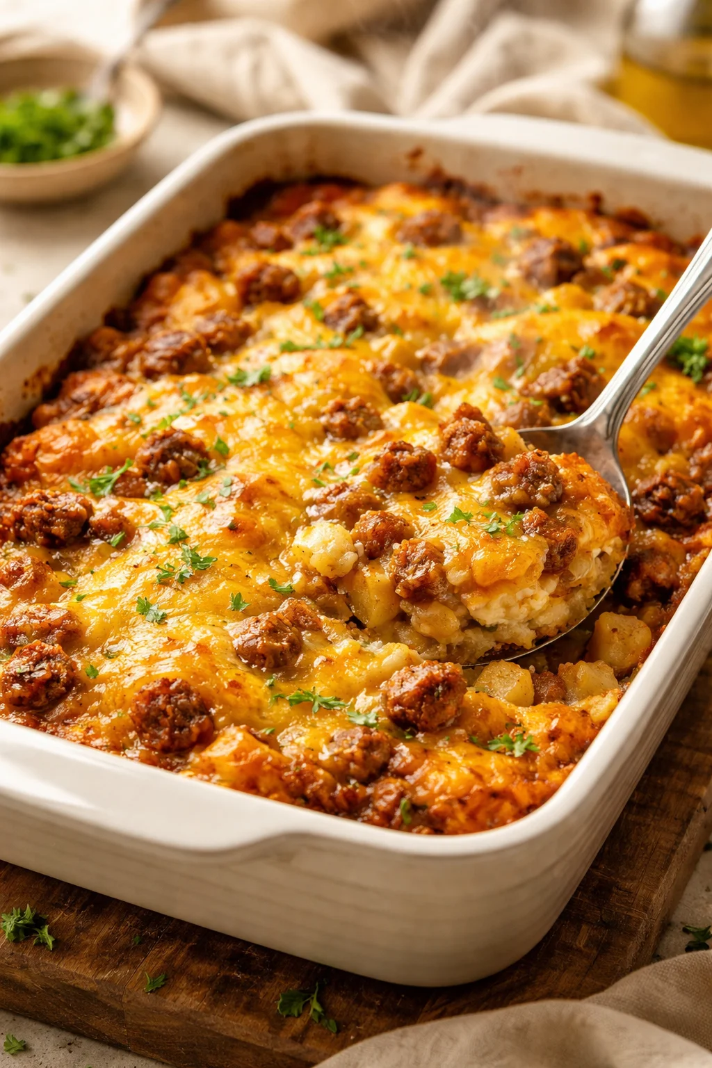 Turkey Sausage Hash Brown Breakfast Casserole Recipe