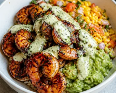Easy Grilled Shrimp Bowl with Avocado and Corn Salsa