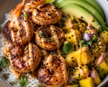 Healthy Grilled Shrimp and Avocado Bowls