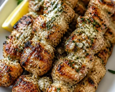 Savory Garlic Parmesan Chicken Skewers