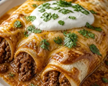 Savory Smothered Ground Beef Burritos with Creamy Chipotle Delight Savory Smothered Ground Beef Burritos with Creamy Chipotle Delight