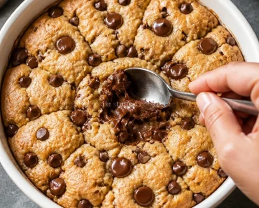 Scoopable Nutella Stuffed Cookie Pie