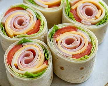 Turkey and Cheese Pinwheel Wraps Turkey and Cheese Pinwheel Wraps