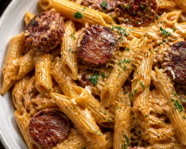 Creamy Spicy Cajun Sausage Pasta Quick Weeknight Dinner Idea