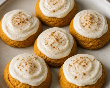 Pumpkin Cookies with Cream Cheese Frosting